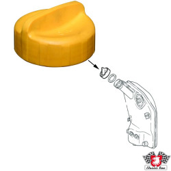 Cap, oil filler for oil tank