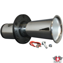 Horn, 12 V, สไตล์คลาสสิก, สีดำ/โครเมียม, ไม่มี E-mark