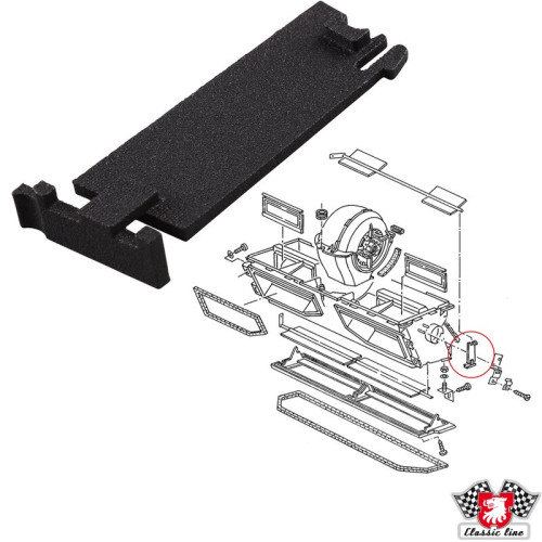 Bearing plate for flap for footwell ventilation, right