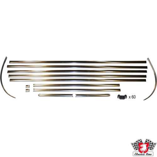 Body moulding kit, 13 pcs., with fitting clips, German OE quality