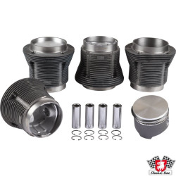 Big bore piston and cylinder set, casted, bore 90.5 mm, stroke 69.0 mm, upper 98 mm, lower 96 mm, CLASSIC