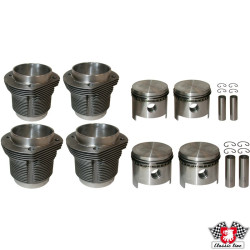 Big bore piston and cylinder set, casted, bore 90.5 mm, stroke 82.0 mm, upper 98 mm, lower 96 mm, CLASSIC