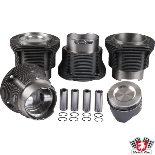 Big bore piston and cylinder set, casted, dished, bore 94.0 mm, stroke 71.0 mm, upper 105 mm, lower 100 mm, CLASSIC