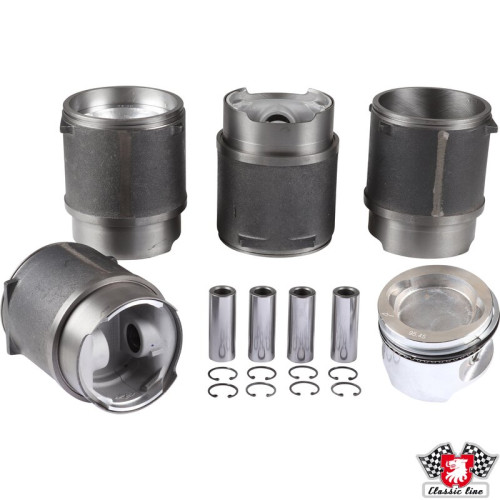 Big bore piston and cylinder set, casted, turn 1.9 to 2.0 L, bore 95.0 mm, stroke 69.0 mm, upper 107 mm, lower 100 mm, CLASSIC