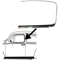 Outer scraper with aluminium trim for door window, left, Brazil