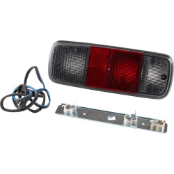 Tail light assembly with socket, without E-mark, smoked/red glass, left/right, Brazil