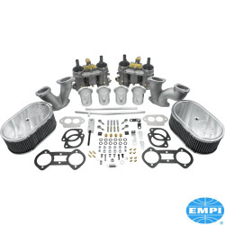 ชุดคาร์บูเรเตอร์ Dual Street Sleeper, 51 EPC พร้อมท่อร่วมไอดีและเครื่องฟอกอากาศ พอดีกับใต้ฝาเครื่องยนต์