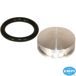 Camshaft plug, Billet style, including O-ring. The case must be machined for camshaft plug groove