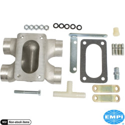 &quotท่อร่วมไอดีแบบก้าวหน้าพร้อมท่อและตัวยึด สำหรับ EMPI EPC 32/36F, Weber 32/36 DFEV&quot