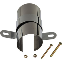 Chrome coil cover with bracket. Simply slips around stock coil