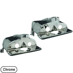 Chrome cyl. head tins. Fits single port engines. Sold in pairs