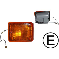Indicator, front, orange, with E-mark, left