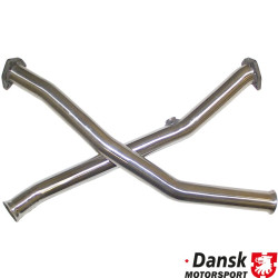 Cross pipe set without catalytic converter, Stainless Steel, &quotGillet&quot