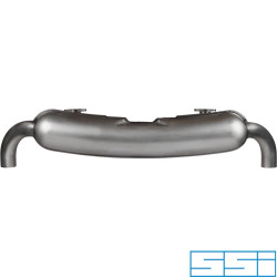 Exhaust, Sport, dual 70 mm outlet pipe, for use together with heat exchanger conversion, stainless steel