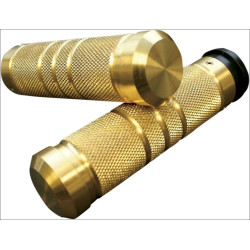 PartzBiz HD  - Accutronix Custom Gothic Style Knurled Grooved Brass Hand Grips for Harley Throttle By Wire
