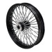 PartzBiz HD: 3462810-21 x 3.5 Chrome 46 Fat Spoke Front Black Rim Wheel Harley Touring Dual Disc PartzBiz HD: 3462810-21 x 3.5 Chrome 46 Fat Spoke Front Black Rim Wheel Harley Touring Dual Disc