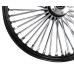 PartzBiz HD: 3462808-21 x 3.5 Chrome 46 Fat Spoke Front Black Rim Wheel Harley Softail Single Disc PartzBiz HD: 3462808-21 x 3.5 Chrome 46 Fat Spoke Front Black Rim Wheel Harley Softail Single Disc