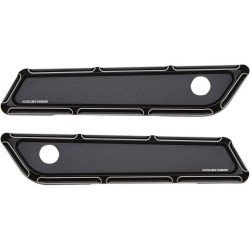 PartzBiz HD--Arlen Ness 03-585 Black Beveled Saddlebag Latch Hinge Covers for Harley 14-21