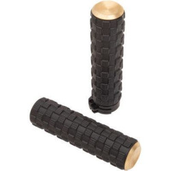 PartzBiz HD  - Arlen Ness 07-354 Brass Air Trax 1" Grips for Cable Throttle Harley 76-Up