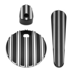 PartzBiz HD--Arlen Ness Black 10 Gauge Dash Accessory Pack Ignition Fuel Door Dash 08-13 | 91-136