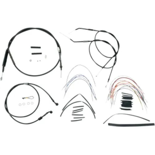 PartzBiz HD: 3446587-Burly 14” Black Vinyl Ape Hanger Control Cables Complete Kit XL Harley 07-13 PartzBiz HD: 3446587-Burly 14” Black Vinyl Ape Hanger Control Cables Complete Kit XL Harley 07-13