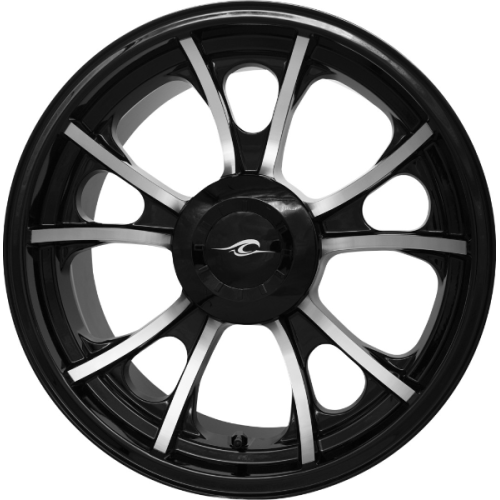 PartzBiz HD: 4420871-Coastal Moto Black Cut Largo Precision Cast 3D Rear 18" Wheel for Harley Trike | 3D-LAR187BC-TRK