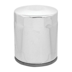 PartzBiz HD--Chrome 10 Micron Oil Filter x1 Custom Chrome Harley Twin Cam M8 Repl 63798-99 22-250