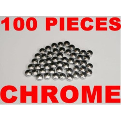 PartzBiz HD--Custom Chrome 100 pcs 1/4 Bolt Covers for Harley or Metric Models 66003 66-003