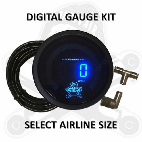 PartzBiz HD: 3491548-Dirty Air Digital Air Pressure Gauge Kit Blue LED Air Ride Black Face Harley FLT PartzBiz HD: 3491548-Dirty Air Digital Air Pressure Gauge Kit Blue LED Air Ride Black Face Harley FLT
