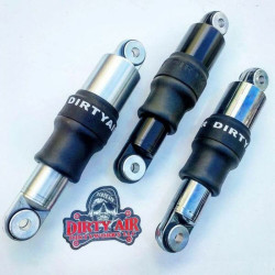PartzBiz HD--Dirty Air 3” Aluminum SS Series Short Shocks Rear Pair Chrome Adjustable Harley