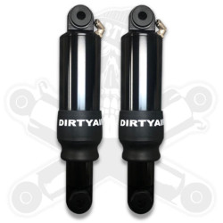 PartzBiz HD--Dirty Air 5” Raw Aluminum Shocks Pair Adjustable Rear Harley Touring OE
