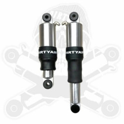 PartzBiz HD--Dirty Air 5” Aluminum Shocks Rear Pair Set Polished OE Adjustable Harley Touring