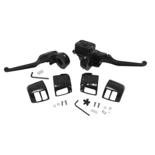PartzBiz HD: 3444050-Black Handlebar Controls Hand Lever Control Kit Single Disc 1996-2006 Harley XL