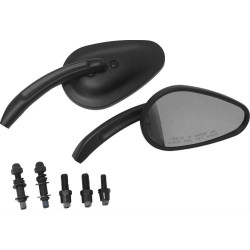PartzBiz HD  - HardDrive Black Tapered Style Head Custom Mirrors Pair Harley Metric Motorcycle | 18-159