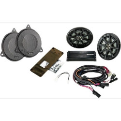 PartzBiz HD--Kicker 46HDS144 6.5" Fairing Speaker & Amplifier Kit Harley Davidson Electra Glide 14-Up Custom Audio Sound Stereo Upgrade Replacement Loud Best aftermarket Front Fairings Touring Bagger 6-1/2 Inch Wiring Harness Brackets Mounts