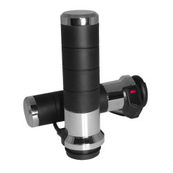 PartzBiz HD  - Koso North America AX068M00 Chrome Titan-X Heated Grips Harley Electric Throttle 0631-0180 06310180 27-5830