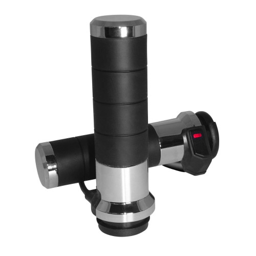 PartzBiz HD: 4413317-Koso North America AX068M00 Chrome Titan-X Heated Grips Harley Electric Throttle 0631-0180 06310180 27-5830