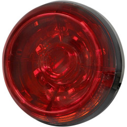 PartzBiz HD  - Koso HB035020 Solar Red 3-3/8" Round Motorcycle LED Brake Taillight Running Light Bright Harley Davidson Indian Yamaha Triumph Suzuki Custom Chopper Softail Sportster Touring Dyna Street Stop Fender Lighting Upgrade Replacement