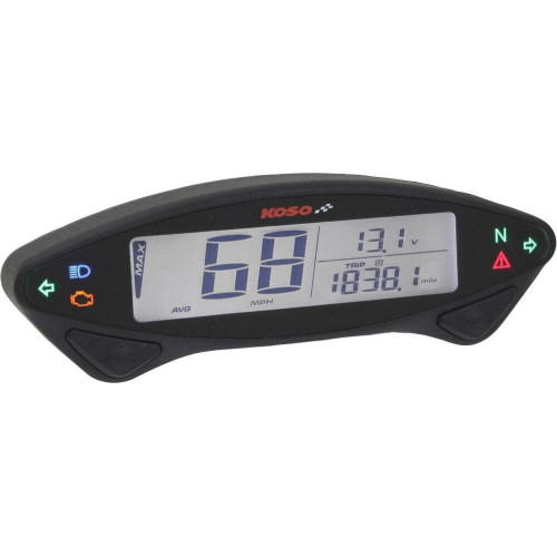 PartzBiz HD: 4413307-Koso Ex-02S Speedometer Street Version Odometer Tripmeter & More Universal 12v