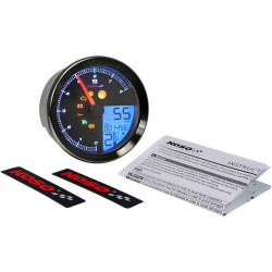 PartzBiz HD  - Koso BA051201 HD-04 Silver Bezel Speedometer/Tachometer 04-13 Harley Dyna & XL FXD Sportster Sporty 2211-0169 22110169