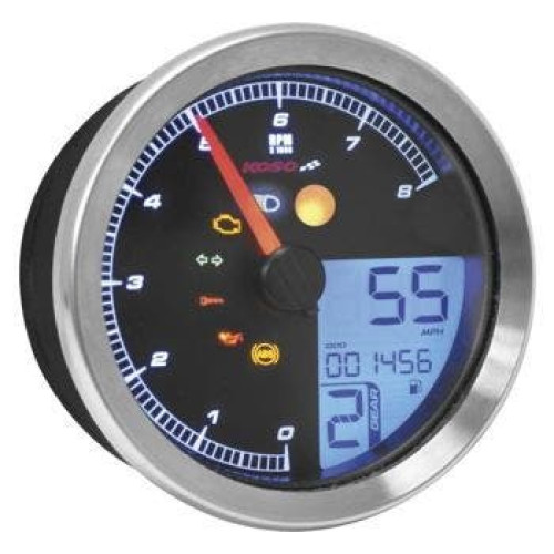 PartzBiz HD: 4413333-Koso BA051221 Chrome HD-04 Series 3-3/8" Gauges Color LCD Universal