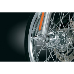 PartzBiz HD--Kuryakyn 1217 Chrome Twisted Front Axle Caps 80-06 Softail Dyna FLH FLT XL & FXR | 1217