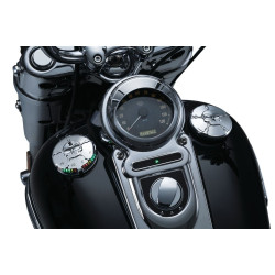 PartzBiz HD--Kuryakyn Chrome Zombie LED Fuel & Battery Gauge for Harley 96-16 FL FX XL | 7357