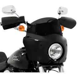 PartzBiz HD--Road Warrior Fairing 7” Dark Smoke Windshield Black Mount Kit Harley FXBB 18+ M8