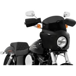PartzBiz HD--Road Warrior Fairing 11” Black Smoke Windshield Polished Mount Harley FXBB 18+