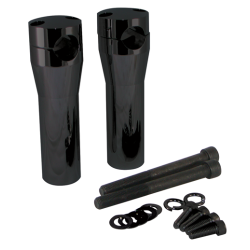 PartzBiz HD--Black 5" Handlebar Riser Set Harley Springers And Customs Top Thru Bolt 41021