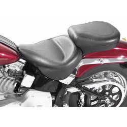 PartzBiz HD--Mustang 17.5” Wide Touring One-Piece Plain Black Seat 2000-2006 Harley Softail