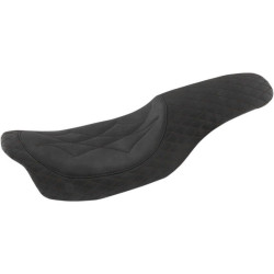 PartzBiz HD--Mustang 74111 Black Diamond Stitch Revere Journey 2-Up Seat Harley FLH/T 08-Up