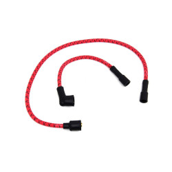 PartzBiz HD--Sumax Red Black Cloth Spark Plug Ignition Wire Set Harley Touring Sportster