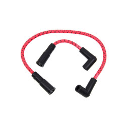 PartzBiz HD--Sumax Red & Black Cloth Spark Plug Ignition Wire Set 99-17 Harley Softail Dyna
